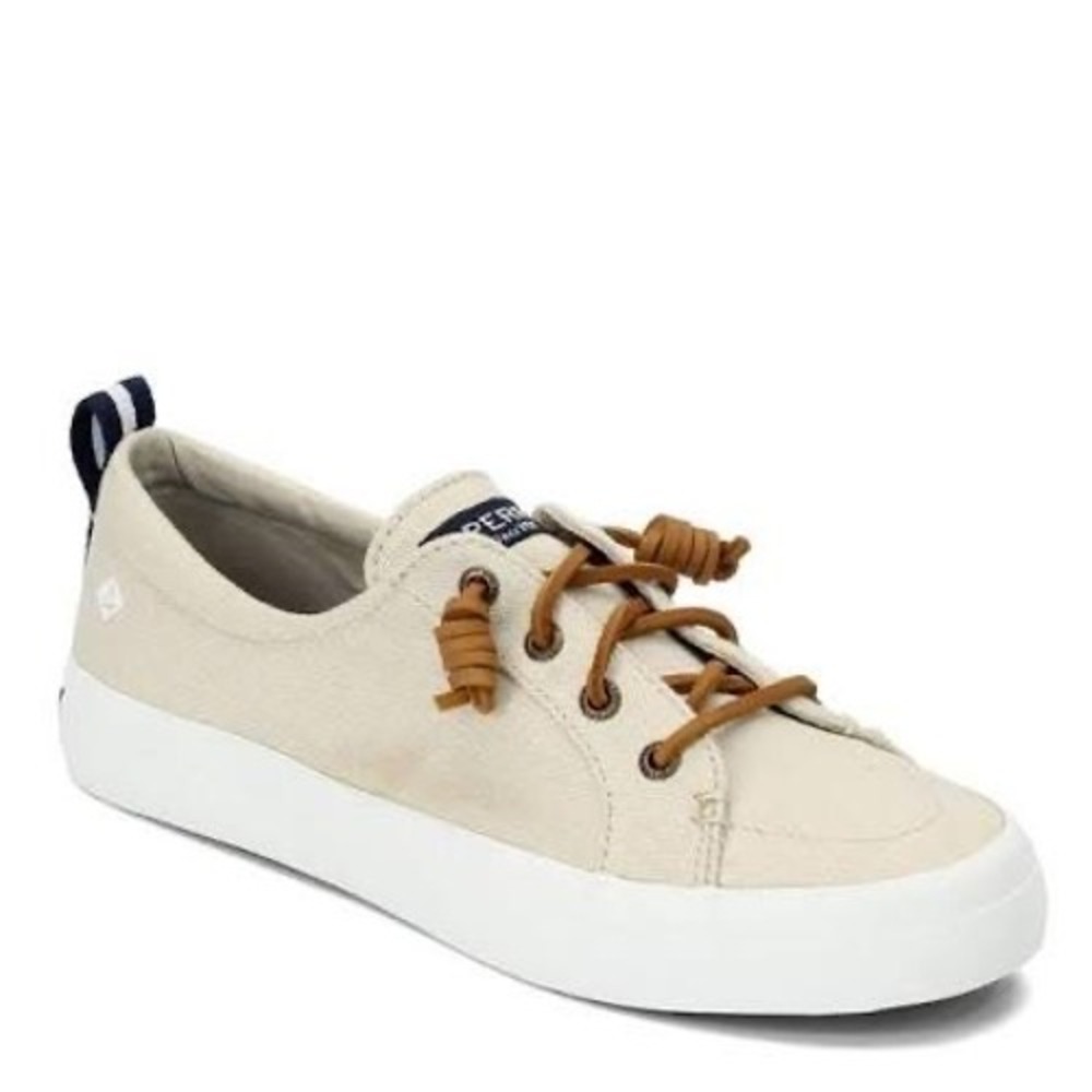 Sperry Top-Sider Crest Vibe Oatmeal Canvas Slip On Sneaker STS86228 Womens 11‎